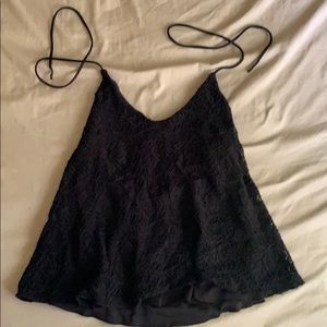 Crochet black halter top